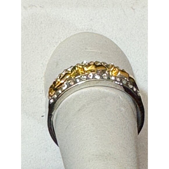 Gold & Silver Tone Elephant Ring With Rhinestones For Women Size 10 - Picture 4 of 7